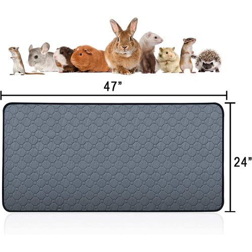 2 pcs Guinea Pig Cage Liners - Washable Guinea Pig Pee Pads, Waterproof Reusable & Anti Slip Guinea Pig Bedding Fast and Super Absorbent Pee Pad for Small Animals Rabbit Hamster Rat