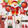 KatchOn, Christmas Santa Balloon and Star Balloons - 37 Inch, Pack of 5 | Christmas Foil Balloons for Christmas Decorations Indoor | Merry Christmas Balloons Decorations | Christmas Party Decorations