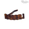 Parcelona French Crinkled Shell Brown Small Metal Free Celluloid Acetate Hair Clip Barrette