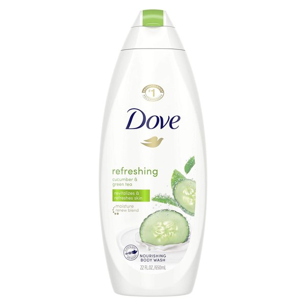 Dove Refreshing Body Wash Revitalizes and Refreshes Skin Cucumber and Green Tea Cleanser That Effectively Washes Away Bacteria While Nourishing Your Skin 22 oz