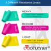 Coolrunner 7FT. Long Latex Free Elastic Flat Exercise Band Set of 3 with Carry Bag, Wide Fitness Resistance Bands for Pilates, Gym, Physical Therapy, Yoga, Carry Bag, Green & Yellow & Rose Red