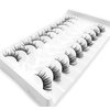 CB Value Pack 20 Pairs/ 2 Trays 3D Fluffy Half Lash Strip, 3/4 Length Cat-Eye False Eyelashes, Black Band Natural Look Wispy Soft Strip Lashes, Multiple Styles, 33 x 2 Trays