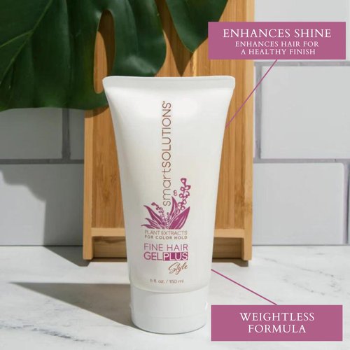 smartSOLUTIONS Fine Hair Gel Plus, 5 oz | Enhances Shine | Adds Volume | Easy Wash-out | Paraben-Free