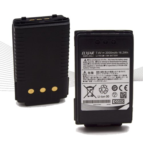 elxjar (2-Pack) 2000mAh 7.4V SBR-24LI Li-Ion Battery Pack for Yaesu FT-70D FT-70DR Radio