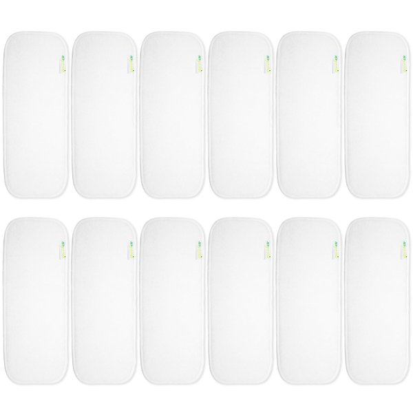 wegreeco Reusable Soft 4 Layers 12 Pack Inserts for Baby Cloth Diaper,High Absorbing Washable Liners
