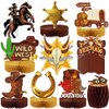 10 Pcs Western Cowboy Honeycomb Centerpieces Wild West Party Decorations Western Centerpieces for Tables 3D Double Sided Stand Cards Rodeo Themed Party Decorations