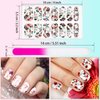 168 Pieces 12 Sheets Full Wraps Nail Polish Stickers Flower Print Self-Adhesive Nail Art Decal Strips Manicure Kits Colorful Flower Full Cover Nail Decal Strips with Nail File (Bright Style)