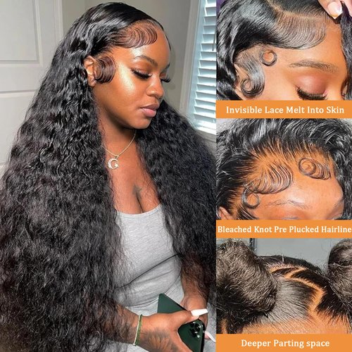 13x6 Deep Wave Lace Front Wigs Human Hair Wigs for Women 180% Density Deep Curly Lace Front Wig Human Hair HD Lace Frontal Wigs Human Hair Pre Plucked with Baby Hair (30 Inch)