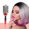Moehair Double Bristle 2" Hair Brush. Double Bristle Barrel Hair Brush for women & men with Antistatic and Ionic Bristle and Ceramic Coated Silver Barrel for Wet & Dry hair. Made in USA