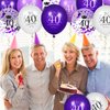 40th Purple Birthday Balloons Decorations, 16PCS Purple White Happy 40th Birthday Confetti Latex Balloons for Women Men Happy Birthday Party Wedding Anniversary Indoor Outdoor Party Supplies,12 Inch