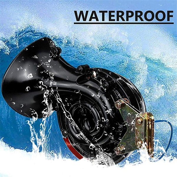 NUENUN 2 pcs 300 DB Super Loud Train Horn for Truck Train Boat Car Air Electric Snail Single Horn, 12v Waterproof Double Horn Raging Sound Raging Sound for Car Motorcycle