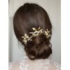 FXmimior Bridal Headpiece Vintage Crystal Leaf Hair Pins Bobby Pins Wedding Party Hair Accessories(pack of 3) (gold)