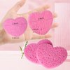50-Count Facial Sponges Compressed Natural Cellulose Sponge Spunspon Heart Shape Face Sponge for Face Cleansing Exfoliating and Makeup Removal, Pink