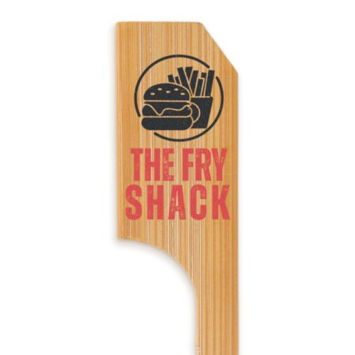 4.7" Custom Double-Wide Bamboo Paddle Picks – Personalized Food Picks – Full-Color Logo Printing – Eco-Friendly for Appetizers, Catering, and Events – 50 Pack