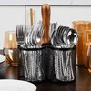 Mind Reader Utensil Holder, Silverware Organizer, Caddy, Cutlery Holder, Kitchen, Metal Mesh, 7.5"L x 7.5"W x 9.75"H, Black