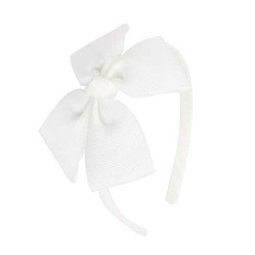MEEDEE White Bow Headband Toddler Headband Big Bow Grosgrain Ribbon Hair Hoop Headband for Girls Toddlers Girls Kids Party Decoration Cosplay Costume Headwear Makeup Handmade Hair Band