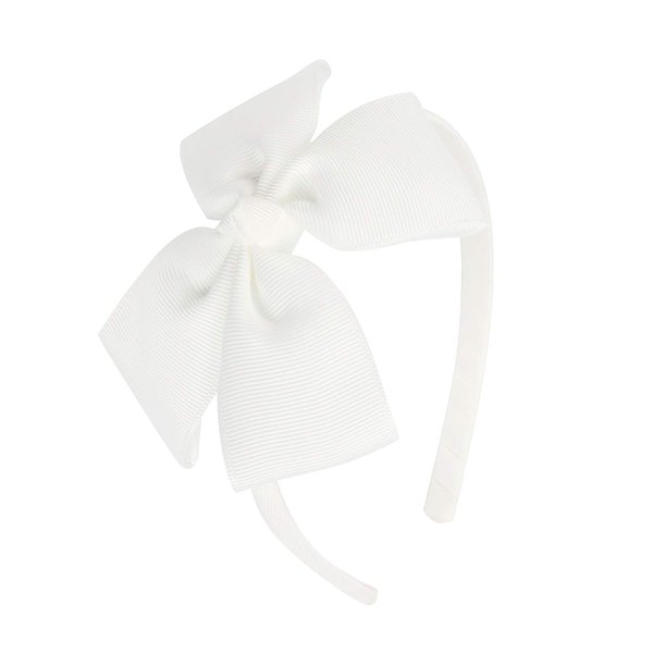 MEEDEE White Bow Headband Toddler Headband Big Bow Grosgrain Ribbon Hair Hoop Headband for Girls Toddlers Girls Kids Party Decoration Cosplay Costume Headwear Makeup Handmade Hair Band