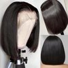 Bob Wig Human Hair 10 Inch 13x4 HD Transparent Lace Front Bob Wigs Human Hair Straight Lace Frontal Bob Wig Glueless Wigs Pre Plucked With Baby Hair for Black Women Natural Color