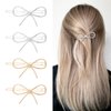 GEEHUA 6Pcs Metal Bow Hair Barrettes for Women, French Hairpins Hair Clips Minimalist Bows Hair Pins Barrettes Fashion Ponytail Holders for Thin Thick Fine Hair Wedding Accessories Gifts