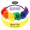 SeBneny Rainbow Rose Gay Pride Stuff Accessories Women Flower Headband Crown Boho Outfits Gay Pride Day Rainbow Accessories Floral Crown for Party Supplies Headwear 1PCS