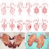 Henna Tattoo 6 Sheets Henna temporary tattoos stickers, Brown Henna Tattoo Stickers kit,Waterproof Red Ink Henna hands Tattoo,for Women Party Decorations