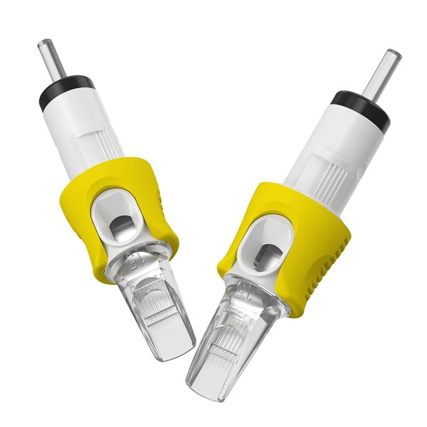 Hawink 23RM Tattoo Needles Cartridge #10 Bugpin 23 Curved/Round Magnum M-Taper 16PCS with Membrane Professional Disposable Finger Ledge Cartridges EN05S-FG-16-1023RM