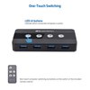Cable Matters 4 Port USB 3.0 Switch Hub USB Sharing Switch for 4 Computers and USB Peripherals - Button or Wireless Remote Control Switching - Includes a USB-C Adapter for USB-C USB4 and Thunderbolt 4