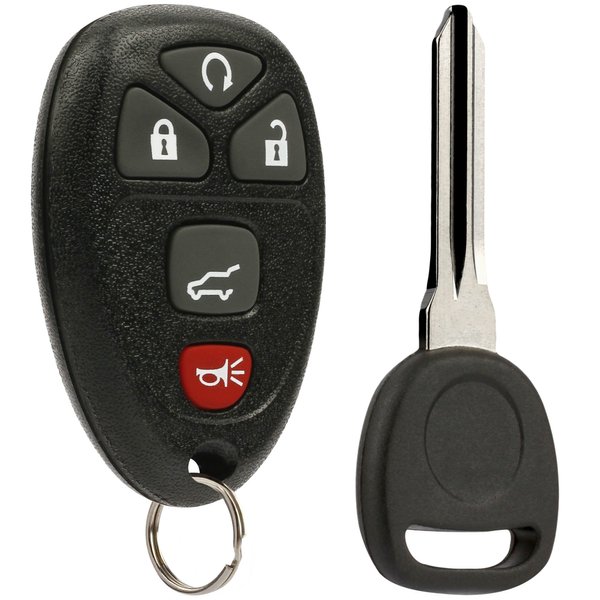 Key Fob Keyless Entry Remote with Ignition Key fits Chevy Suburban Tahoe Traverse/GMC Acadia Yukon/Cadillac Escalade SRX/Buick Enclave/Saturn Outlook (OUC60270, OUC60221)