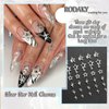 RODAKY 30PCS Silver Star Nail Charms Shiny 3D Stars Nail Gems Starlight Nail Jewelry Y2K Charms for Acrylic Nails Decoration Metal Nail Supplies for Women and Girls