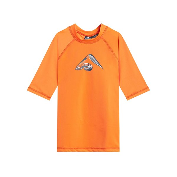 Kanu Surf boys Paradise Upf 50+ Sun Protective Rashguard Swim Rash Guard Shirt, Abacos Orange, 14-16 US