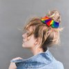 Tinsow 2 Pcs Rainbow Hair Scrunchies, Rainbow Hair Ring, Elastic Ponytail Holder Hair for Girl Women