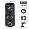 YOUKOOL 1/2-Inch Drive Double Ended Impact Socket, 17.5mm x 22.5mm, 6-Point,Thin Wall Wheel Protector Nut Socket, Made from Robust and Anti-Corrosive Steel, Precise Laser-Etched Size Markings