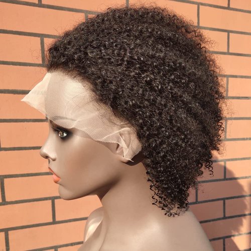 RHEANNA Short Bob Pixie Cut Wig Human Hair Transparent 13X1 Lace Front Wigs Afro Kinky Curly Wig For Black Women Brazilian Wig