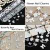 Acrylic Butterfly Flower Bear Nail Art Pendant Art, Multi-shape Pearl Rhinestone Golden Metal Applique Jewelry Accessories Production (S1-Bow Rhinestones)