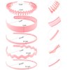 SuPoo 5pcs Pink Zig Zag Headbands Plastic Headbands for Women Non Slip Hard Hair Comb Head Bands with Teeth Various Women’s Headbands Comfortable Hair Bands Cute Hair Accessories