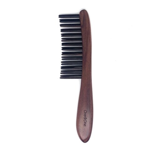 One&One Wood Hair Comb - wide tooth hair comb, Double row Inserted Teeth for Women Curly Hair