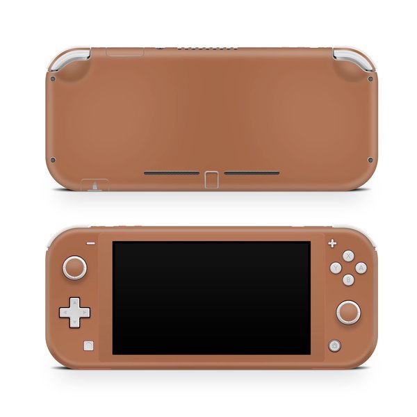 ZOOMHITSKINS Switch Lite Accessories, Compatible for Switch Lite Skin, Plain Solid One Color Coffee Brown, 3M Vinyl, Durable & Fit, Easy to Install, Made in The USA