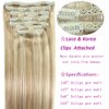 Eufficco Real Human Hair Lace Clip In Hair Extensions 16inch Finish at 16.5inch 100g Highlights Piano Color Dirty Blonde/Bleach Blonde Double Wefted Thick Ends Silky Soft Human Hair Extensions