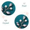 6 Pieces Pearl Crystal Bridal Hair Pins Rhinestone Flower Wedding Hair Piece Vintage Hair Accessory Party Hair Pins for Bride, Bridesmaids, Flower Girls (Rose Gold)