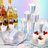 Iridescent Party Supplies Decorations, Holographic Party Paper Plates Set, Disposable Iridescent Cups Knives Spoons Fork Set for Wedding Birthday Party, Serve 16