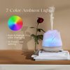 Earnest Living Rose Essential Oil Diffuser 150 ml Mini Ultrasonic Aromatherapy Diffuser for Bedroom, Desk – BPA Free, Quiet Mist, 7-Color Light, Auto Shut-Off, Gift for Women – Frosted White