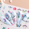 Vezocim Nail Art Stickers Decals, Holographic Flower Nail Water Transfer Decal Designs, Spring Flora Leaf Dragonfly Nail Sticker Acrylic Supplies for Women Girls Manicure Tips Decorations(BN1753-1764)