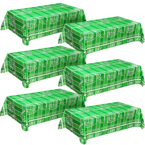 Irenare Football Tablecloth Plastic Football Party Decoration Disposable Football Themed Table Cover Touchdown Table Cloths for Birthday Party Football Party Games Decoration(6 Sheets)