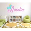 Baby Unicorn Custom Name Wall Decal - Personalized Name Unicorn Wall Sticker - Unicorn Wall Art Decor - Wall Decal for Nursery Bedroom playroom Decoration (Wide 15"x8" Height)