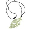 Baby Teething Necklace with Chewy Leaf Pendant,Chew Necklaces for Sensory Relief,Food Grade Silicone Teethers BPA-free,1 Pack