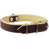 Real Leather Soft Leather Padded Dog Collar (18"-21" Neck; 1" Wide, Brown/Beige)