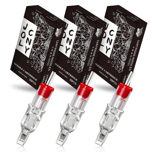 Jconly Tattoo Cartridge Needles - 60pcs Mixed Size Tattoo Needles 1207RM 1209RM 12011RM for Artists 0.35mm Curved Magnum……