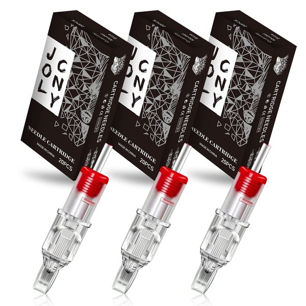 Jconly Tattoo Cartridge Needles - 60pcs Mixed Size Tattoo Needles 1207RM 1209RM 12011RM for Artists 0.35mm Curved Magnum……
