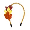 Fall Maple Leaf Headbands Glitter Headband Hair Hoop Gold Yellow Sequins Hair Accessories for Women Girls Festive Cosplay Costume Autumn Thanksgiving Party Supplies (maple style1, 1 count (Pack of 1))