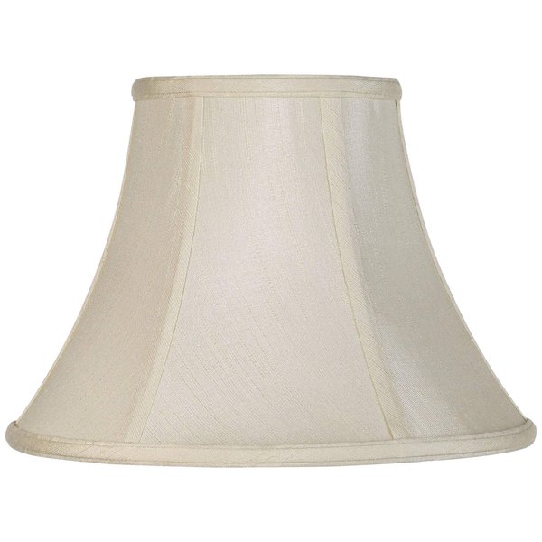 Creme Small Bell Lamp Shade 6" Top x 12" Bottom x 9" Slant x 8.5" High (Spider) Replacement with Harp and Finial - Imperial Shade